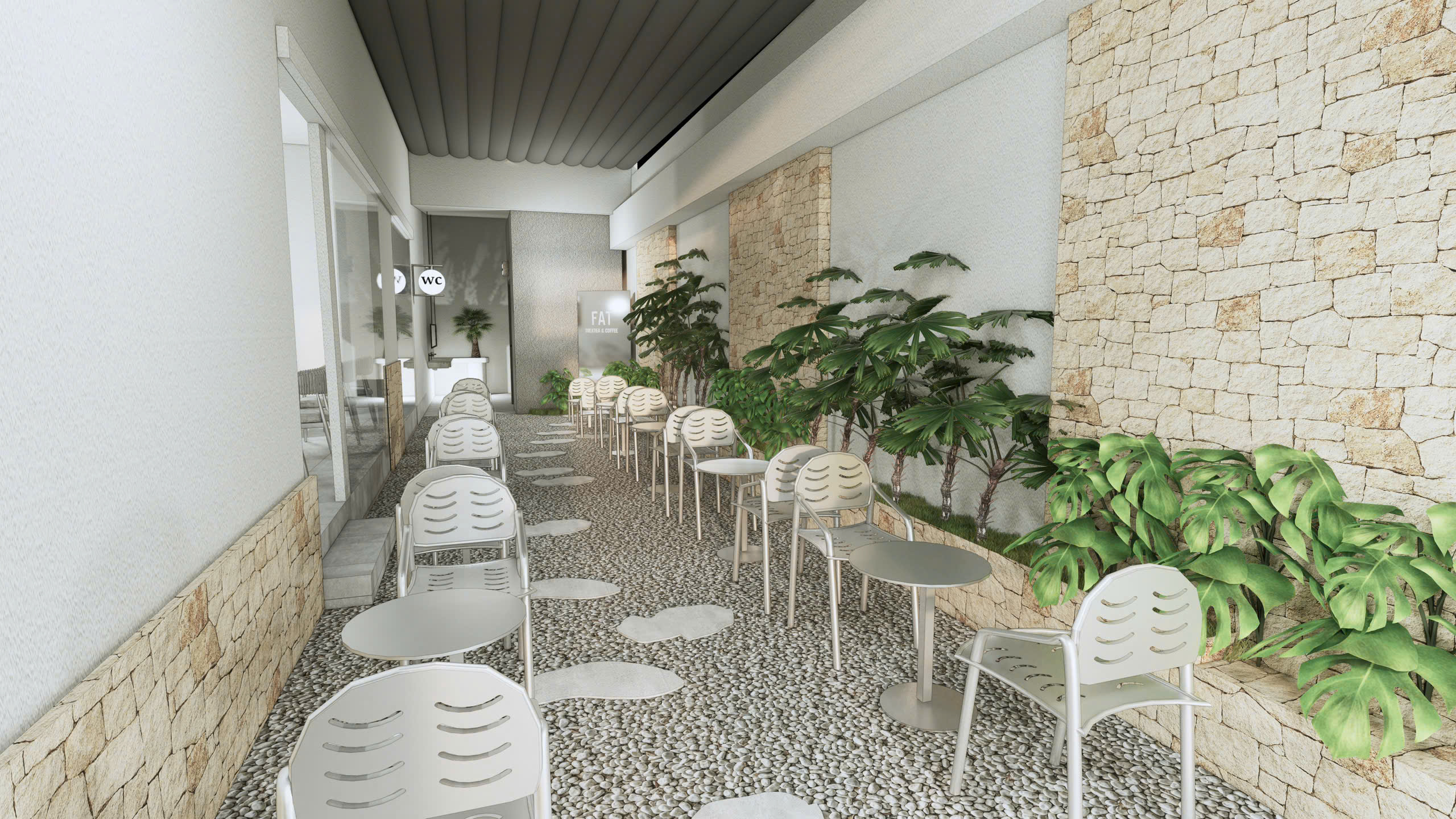 Mặt tiền FAT MILKTEA & COFFEE với logo nổi bật